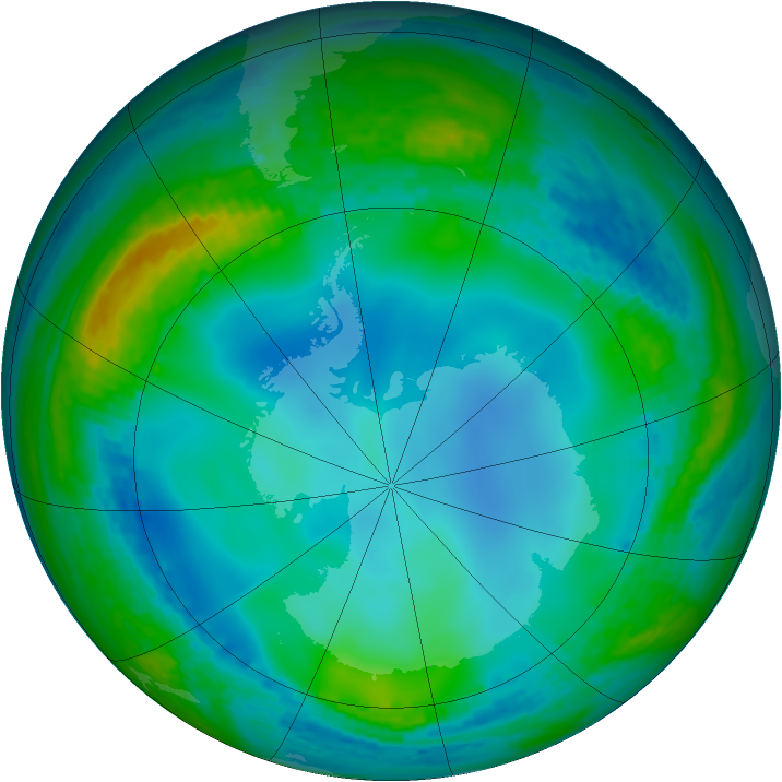 Antarctic ozone map for 17 June 2003